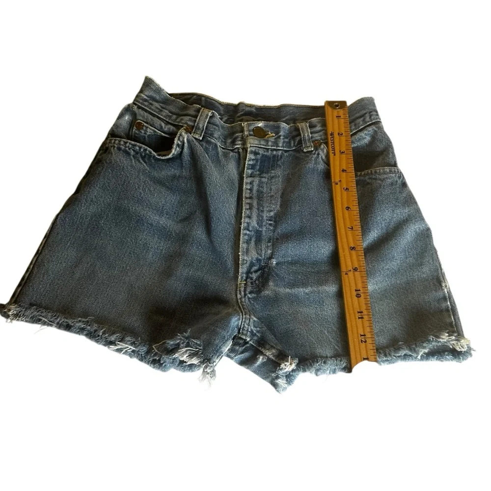 Lee vintage denim shorts junior sz 11 women 2/4 frayed 90s blue boho hippie USA - Picture 6 of 16